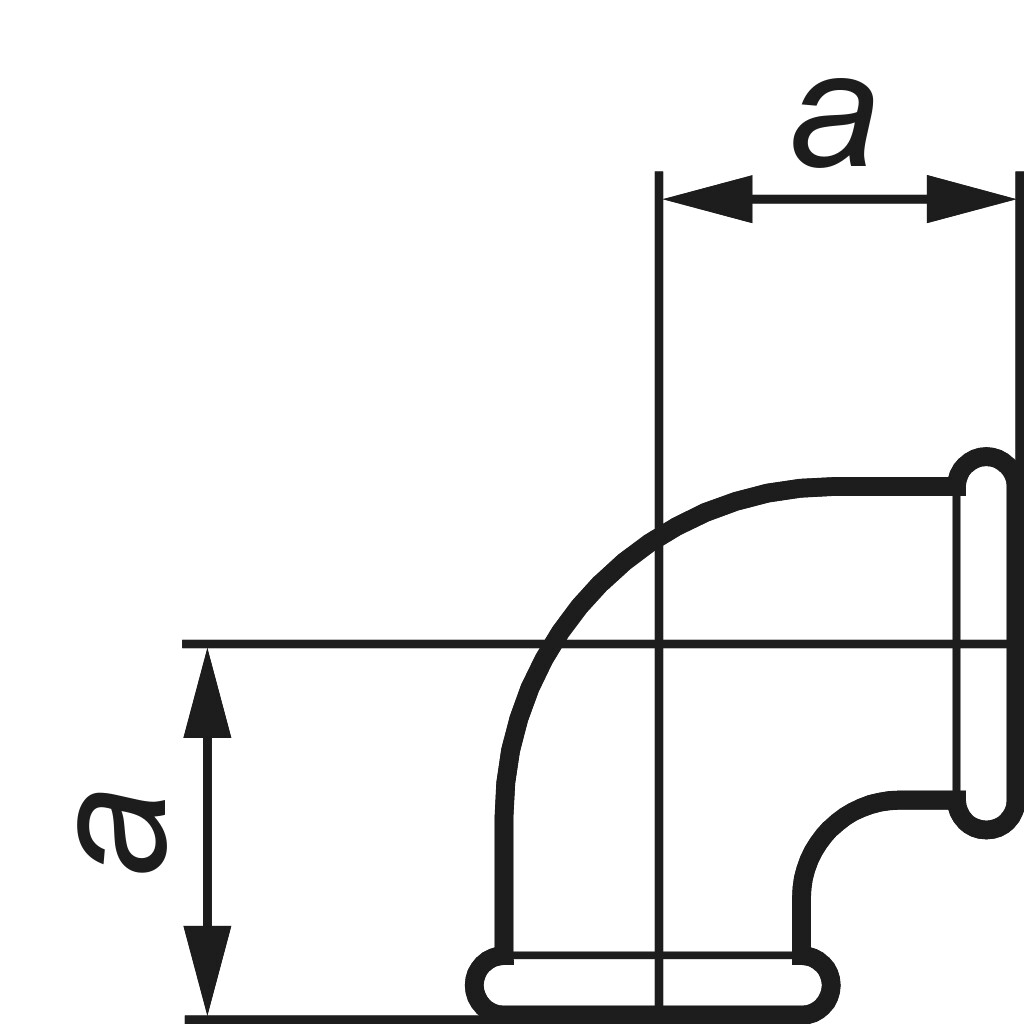 GF  90  Winkel  1 1/2" schwarz